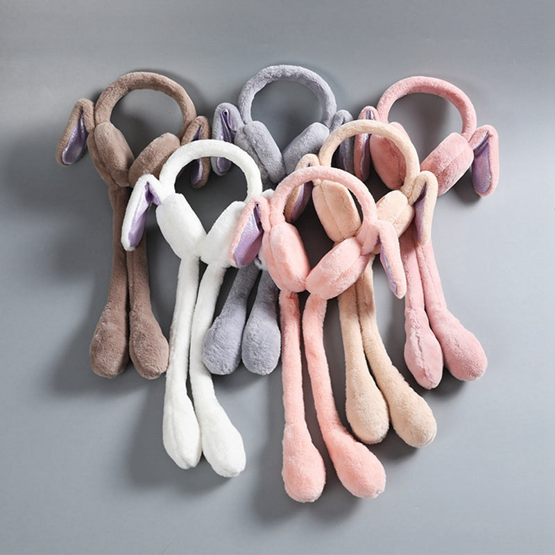 Cute Jumping Rabbit Earmuffs Hat with Moving Ears