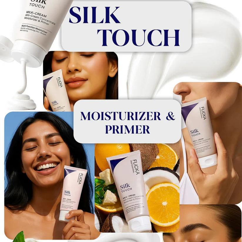 Flicka Professional Silk Touch Milk-Cream Concentrate – 3-in-1 Moisturizer, Primer & Makeup Remover