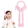 Cute Jumping Rabbit Earmuffs Hat with Moving Ears